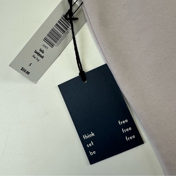 Aritzia Leila bodysuit NEW Small lilac fog thong style scoop neck fitted Wilfred - Picture 2 of 7